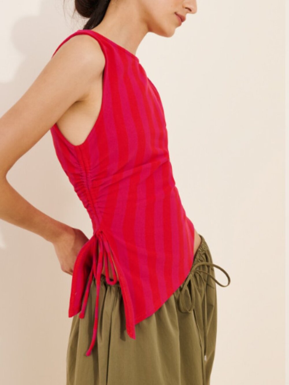 Erin Tank Lisa Says Gah - Raspberry Stripe - Picture 2 of 6
